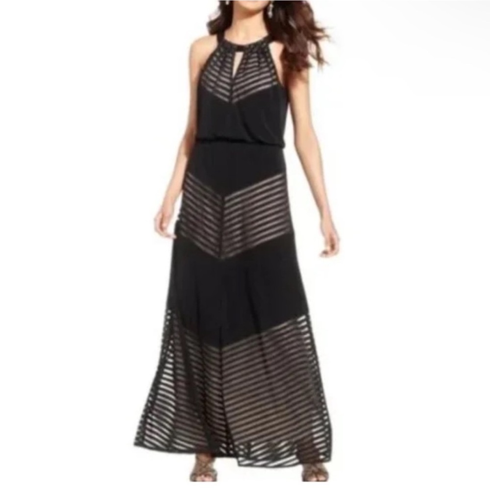 London Times Dress black women's halter with keyhole